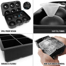 Food Grade Silicone Ice Ball Tray 6 Grids Reusable Round Ice Mold